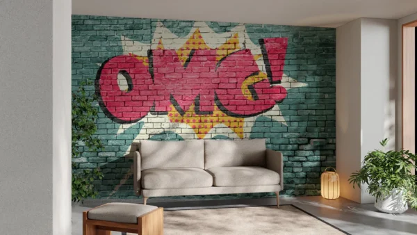 Pop Art OMG Graffiti Wall Mural