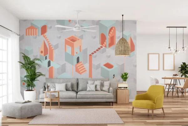 Abstract Construction Wall Mural