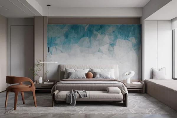 Crumbled Blue Color Wallpaper Murals