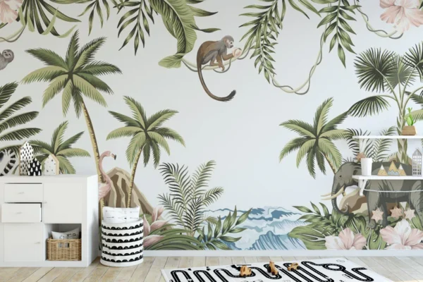 Vintage Tropical Forest Wallpaper mural