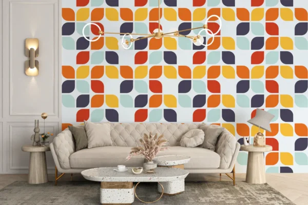 Colorful Geometric Repeat Pattern Wallpaper