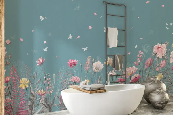 Floral Butterfly Garden Wallpaper Murals