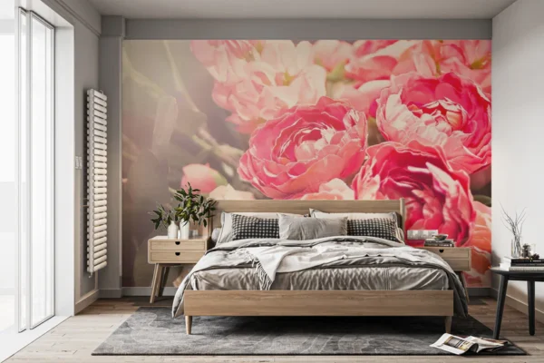 Blooming Pink Flowers Wallpaper Mural