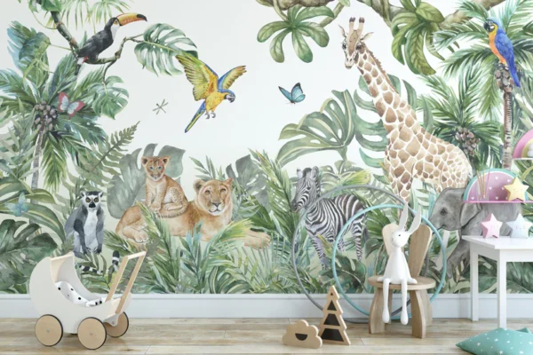 Animals Forest Wallpaper Mural