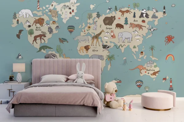 Animal Adventure Atlas Mural